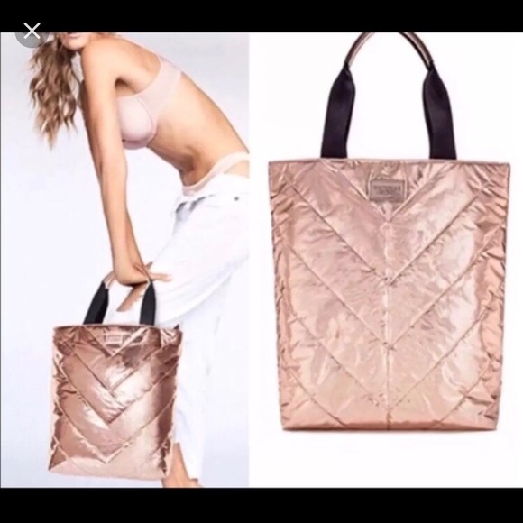 Victoria's Secret Handbags - Victoria Secret Rose Gold Tote Bag
